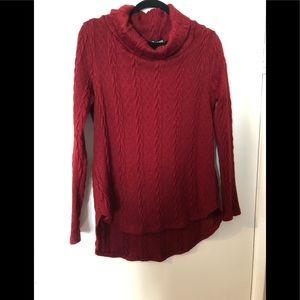 Burgundy turtleneck sweater